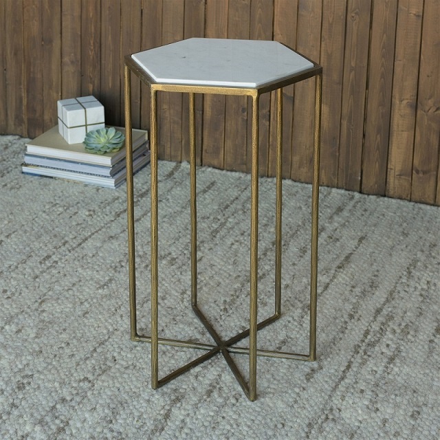 Iron Coffee Table With Marble Top 